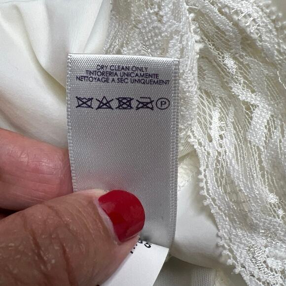 NYDJ Stacy Blue White Striped Fit & Flare Sleeveless Dress Lined Stretch Size 8 - Picture 5 of 8